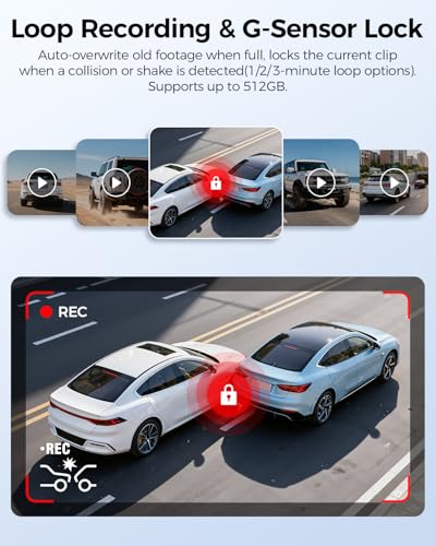 3 Channel Dash Cam Front and Rear Inside