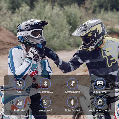 Motorcycle Bluetooth Headset Speaker Skiing Earphone Waterproof Bluetooth Helmet Headset with Noise Cancellation Ultra