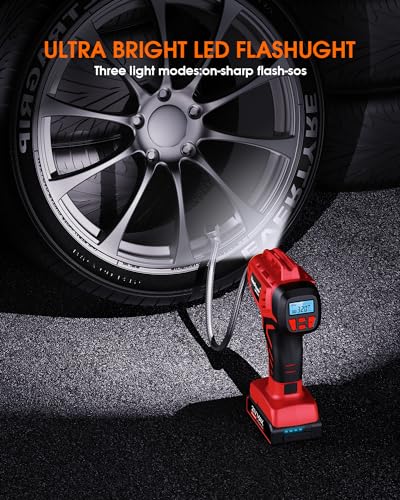 Digital Cordless Tire Inflator Portable Air Compressor Automatic 160PSI w