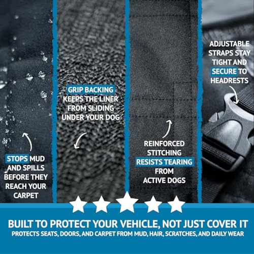 Bulldogology SUV Cargo Liner for Dogs 55"x82" Heavy Duty Complete Pet Trunk Cargo Cover Area