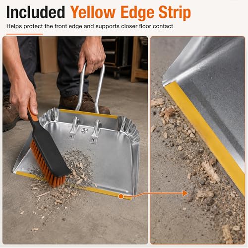 3 Pack 17" Heavy Duty Metal Dust Pans (3 Count)