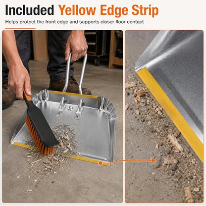 3 Pack 17" Heavy Duty Metal Dust Pans (3 Count)