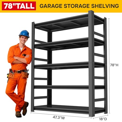 45'W Garage Shelving Heavy Duty Garage Storage Shelves
