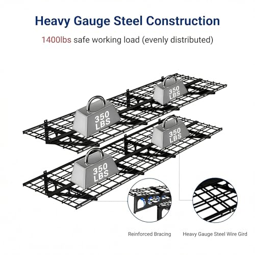 2 Pack 2x6ft Garage Shelving with Hooks (2 Count)