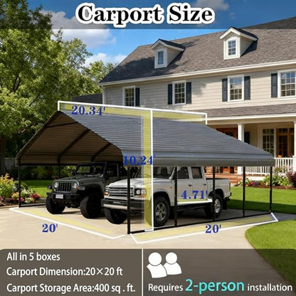Vertical Roof Heavy Duty Metal Carport