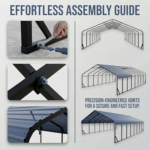 Heavy Duty 20x40 FT Metal Carport for 4 Cars