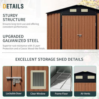 8x10 Ft Outdoor Storage Shed with Floor
