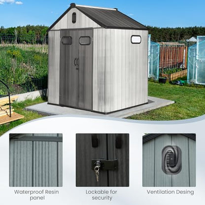 Domi 6x6 FT Resin Outdoor Storage Shed