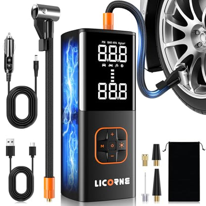 Tire Inflator 5x 180 PSI cordless inflator with digital pressure (12 Count)