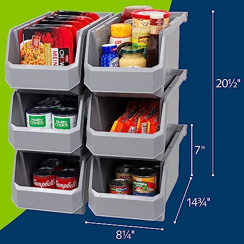 Large Stackable Plastic Storage Bins