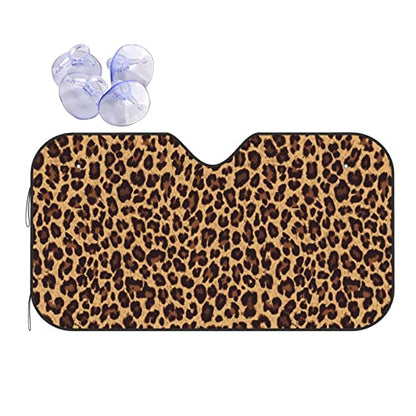 Leopard Car Windshield Sunshade Front Window Sun Visor Protector Foldable Shield Cover for Truck SUV