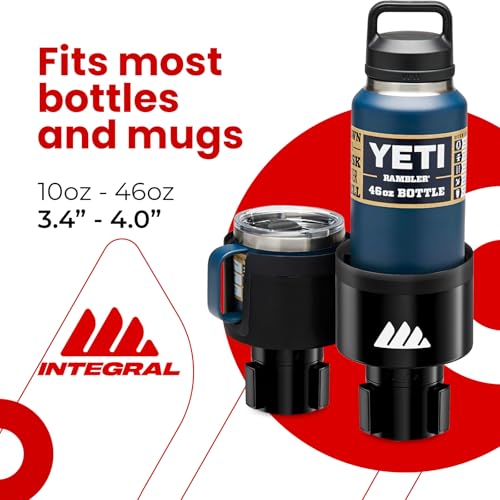 Ultimate Car Cup Holder Expander with Adjustable Base & Organizer