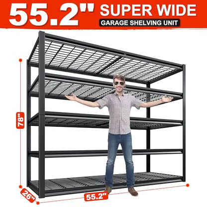5 Tier 26" D Storage Shelves for Garage Basement Warehouse
