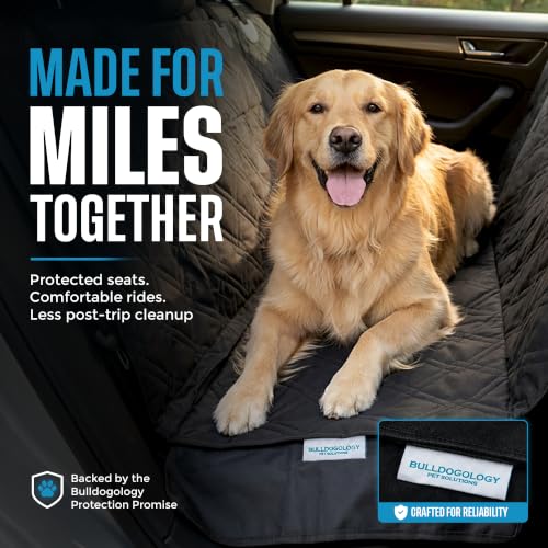 Bulldogology Dog Car Seat Cover 64"x60" Waterproof Heavy Duty Bench Dog Hammock Backseat Protector from Hair
