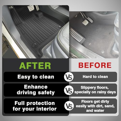 All Weather Floor Mats Compatible with Rivian R1S 2025 2026 Anti