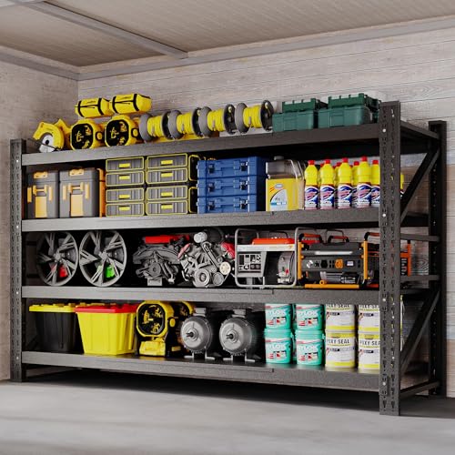 68" W Storage Shelves 8000lbs Garage Metal Shelving Heavy Duty Garage Shelves Adjustable Storage Shelves for Industrial