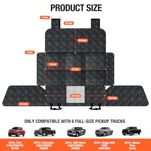 XL Dog Car Seat Cover for Back Seat Hard Bottom Holds 420 lbs