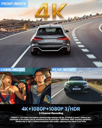 T1 4K 3 Channel Dash Cam