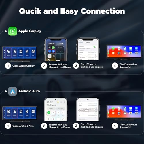 9.26" Carplay Screen for Car with 2.5K Dash Cam