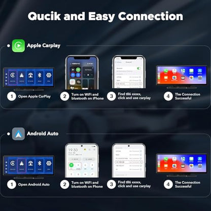 9.26" Carplay Screen for Car with 2.5K Dash Cam