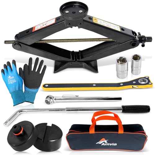 Tesla Car Jack Kit 3 Ton Scissor Jack with Rubber Pad for Auto & SUV