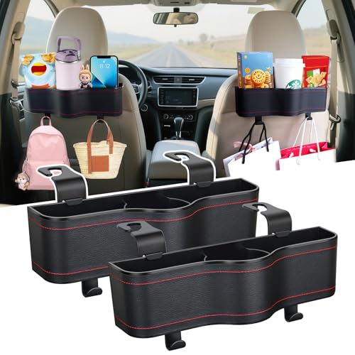 Backseat Car Organizer with Cup Holder &Headrest Hooks (2 Count)