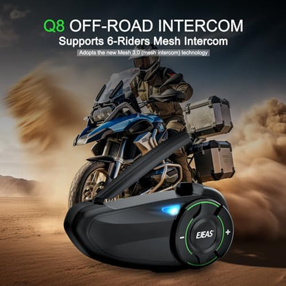 Q8 2PC Motorcycle Bluetooth Headset (2 Count)