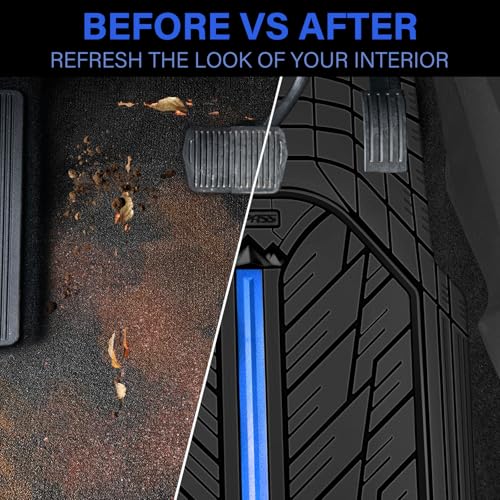 Metal Medium Rubber Floor Mats for Car Heavy Duty Car Mats All Weather (4 Count)