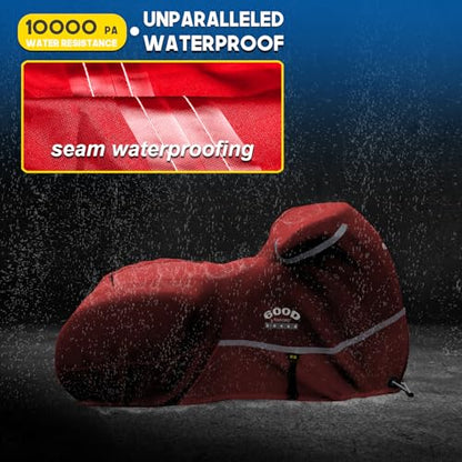 Motorcycle Cover with Side Box Heavy Duty 600D Waterproof for Touring Models Harley Davidson Road King
