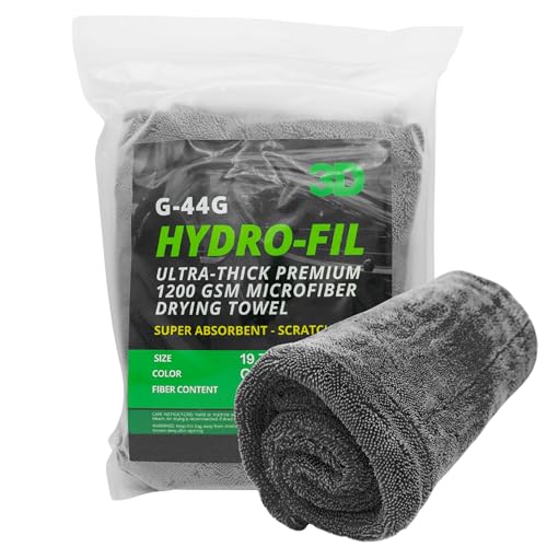 Hydro-FIL XL | Professional Grade Microfiber Towel | Extra Large 20” x 31.5” | Highly Absorbent | Premium Drying Cloth for Car Detailing (Grey)