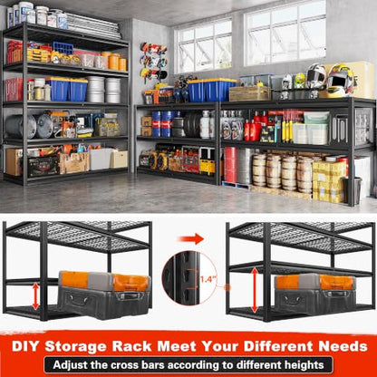 5 Tier 26" D Storage Shelves for Garage Basement Warehouse