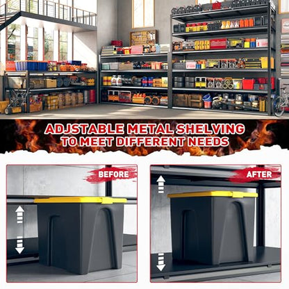 84“H Garage Shelving Heavy Duty Storage Shelves 3500 LBS Adjustable Metal Shelving Uints and Storage for Garage (2 Count)