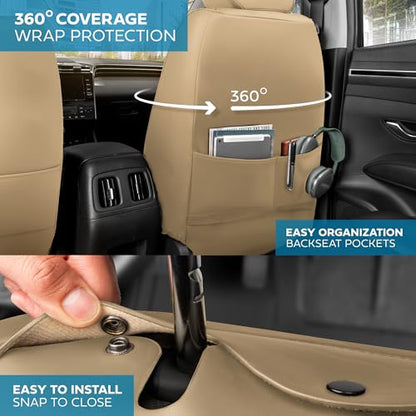 Curated Sandstone Leather Seat Covers for Cars & SUVs