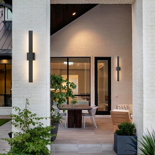 Black Modern LED Outdoor Wall Sconce 31.5" Long Outdoor Wall Lights Exterior Lighting Fixtures for House Porch Patio Garage Front Door