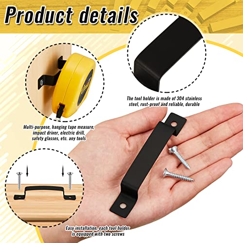 12 Pcs Tape Measure Clip Tape Measure Holder with Screws