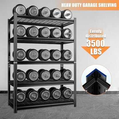 72''H Garage Shelving 3500LBS Capacity Heavy Duty Storage Shelves