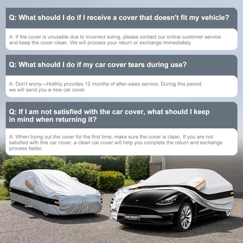 10 Layers Car Cover with Charger Port Custom Fit for Tesla Model Y