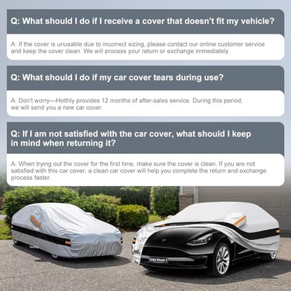 10 Layers Car Cover with Charger Port Custom Fit for Tesla Model Y
