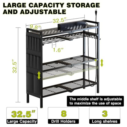 Power Tool Organizer Cart with Charging Station