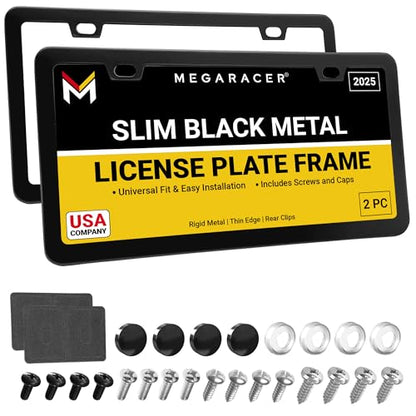 Premium Slim Matte Black License Plate Frames