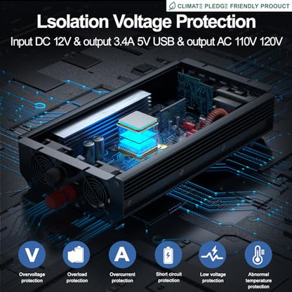 3000W Power Inverter 12V DC to 110V