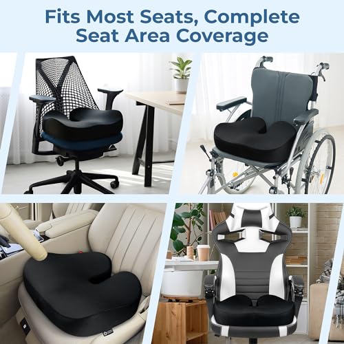 Seat Cushion Memory Foam Chair Cushion for Tailbone Pain Relief