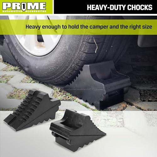PR1ME Heavy Duty Rubber Wheel Chocks