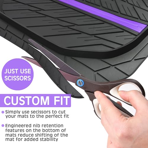 Tire Tread DeepDish Rubber Floor Mats for car Heavy Duty car mats All Weather (3 Count)
