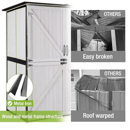 Outdoor Storage Shed with Metal Frame