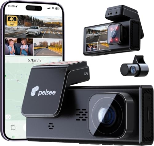 4K 3 Channel Dash Cam Front and Rear Inside