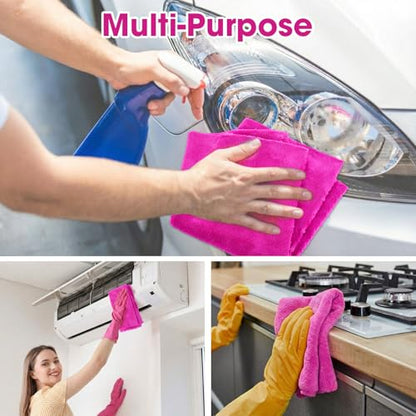 30 Pcs 16 x 16 Inch Edgeless Microfiber Plush Towels for Cars Detailing Drying Wash Polishing Absorbent Cleaning Cloths (30 Count)