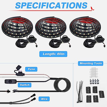 3Pcs 60 Inch Truck Bed Lights