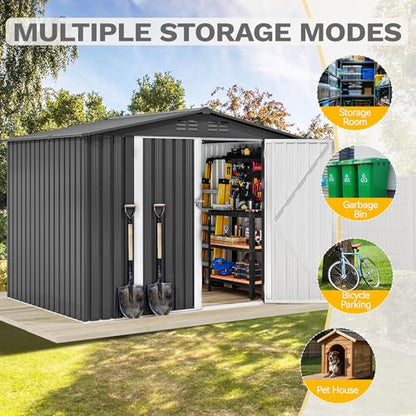 7'x5' Large Metal Outdoor Storage Shed