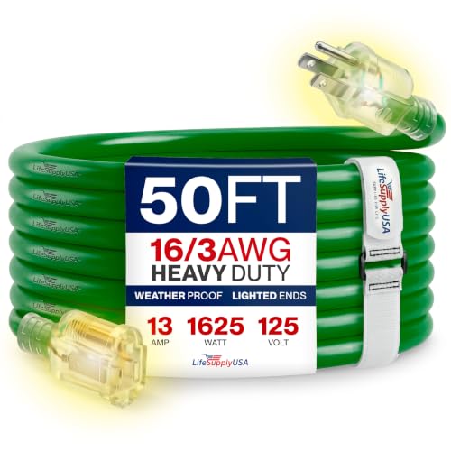 50ft Outdoor Indoor Extension Cord 16